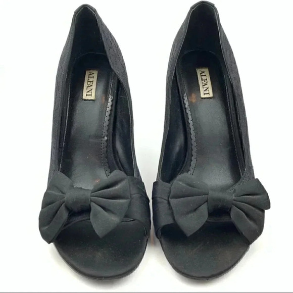 Alfani heels Callista size 7.5 black lace floral - Picture 3 of 12